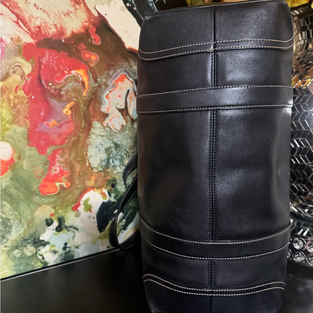 Coach Black Leather Tote Bag - Picture 8 of 10